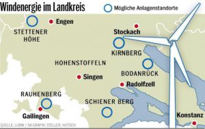 Windenergie im Landkreis - Mögliche Anlagestandorte